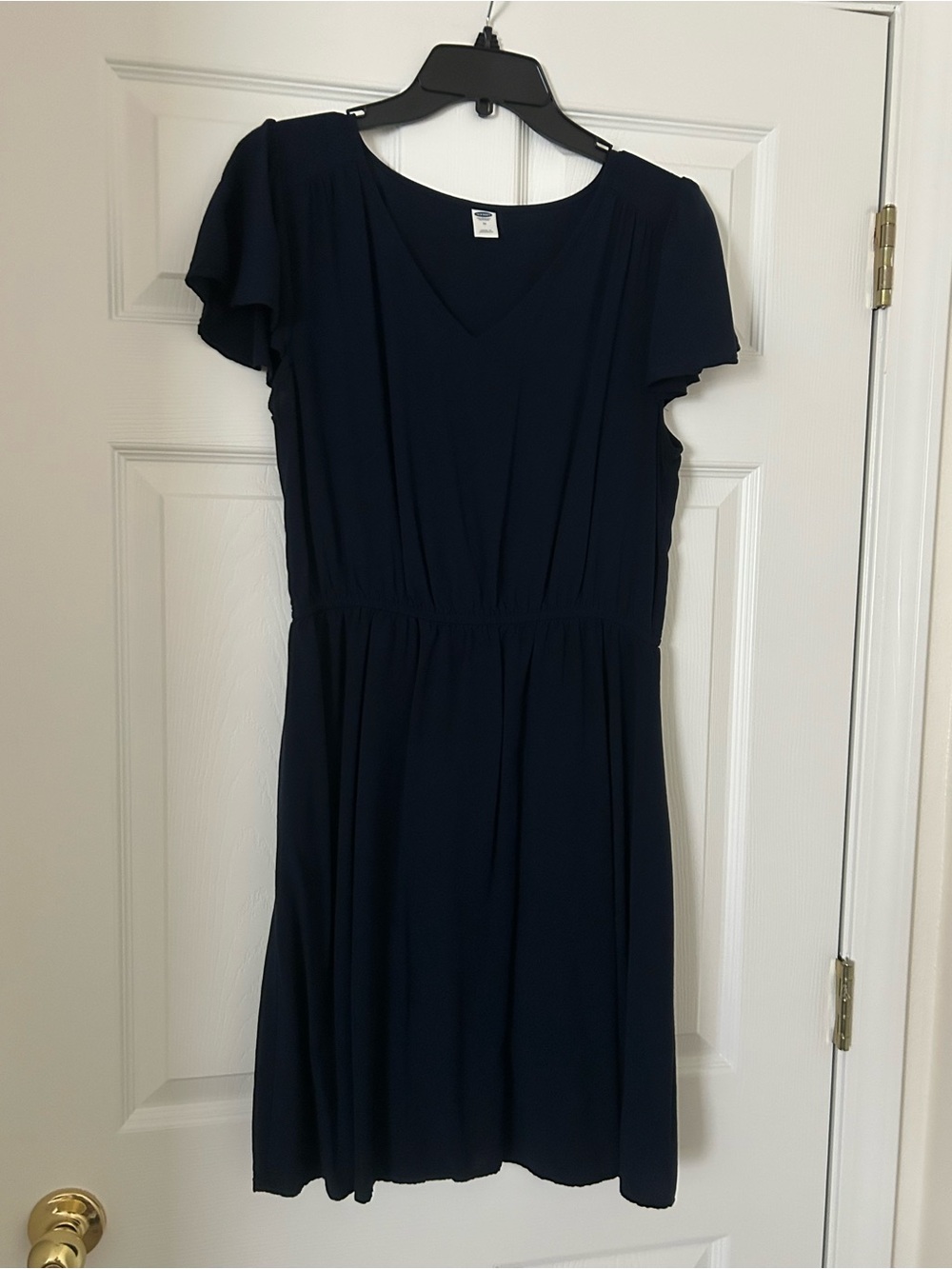 Old Navy Navy V-Neck Flutter Sleeve Midi Dress
